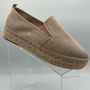Steve  Madden  Poppi Women’s 10M Rose Gold Sparkle  Espadrille Loafer